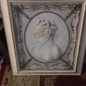 Well Worn Turquoise and White Framed Sign